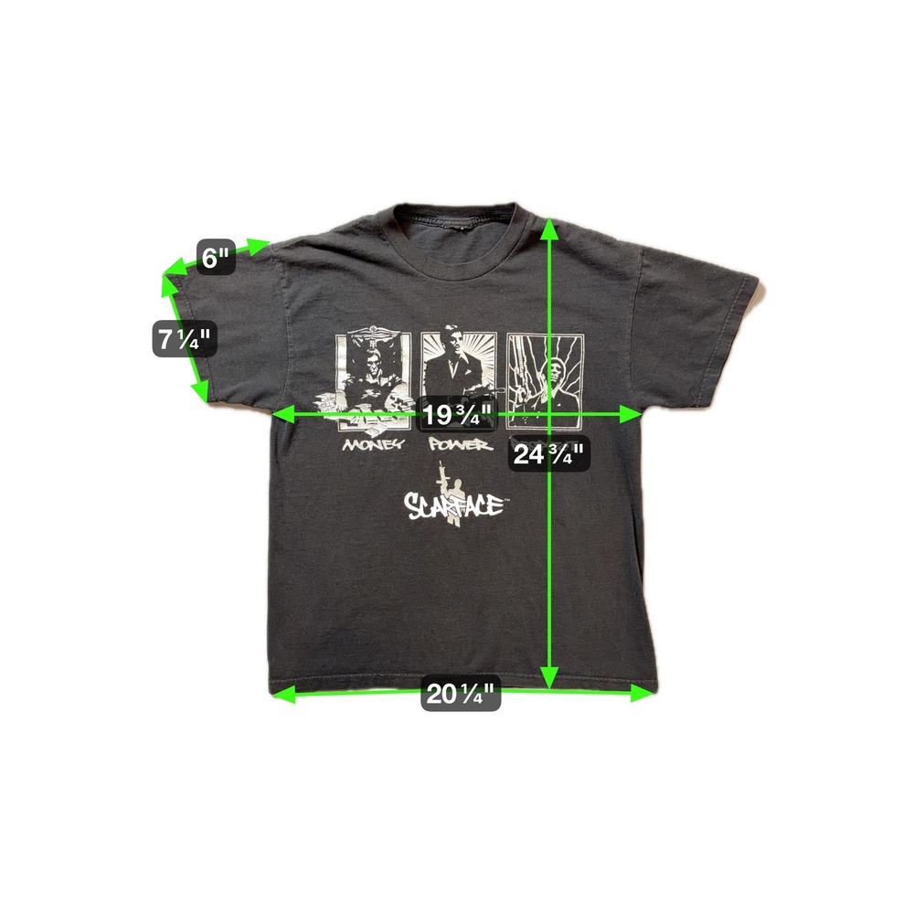 Scarface Tony Montana Shirt Mens Approx: Medium‎ Black Graphic Tee - Picture 4 of 6